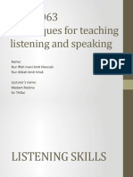 Techniques For Teaching Listening and Speaking