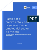 Pacto por el crecimiento y para la generación de empleo del sector Minero