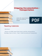 Lec 5 - Shipping Documents & Transportation