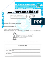 Ficha Como Se Forma La Personalidad para Cuarto de Primaria