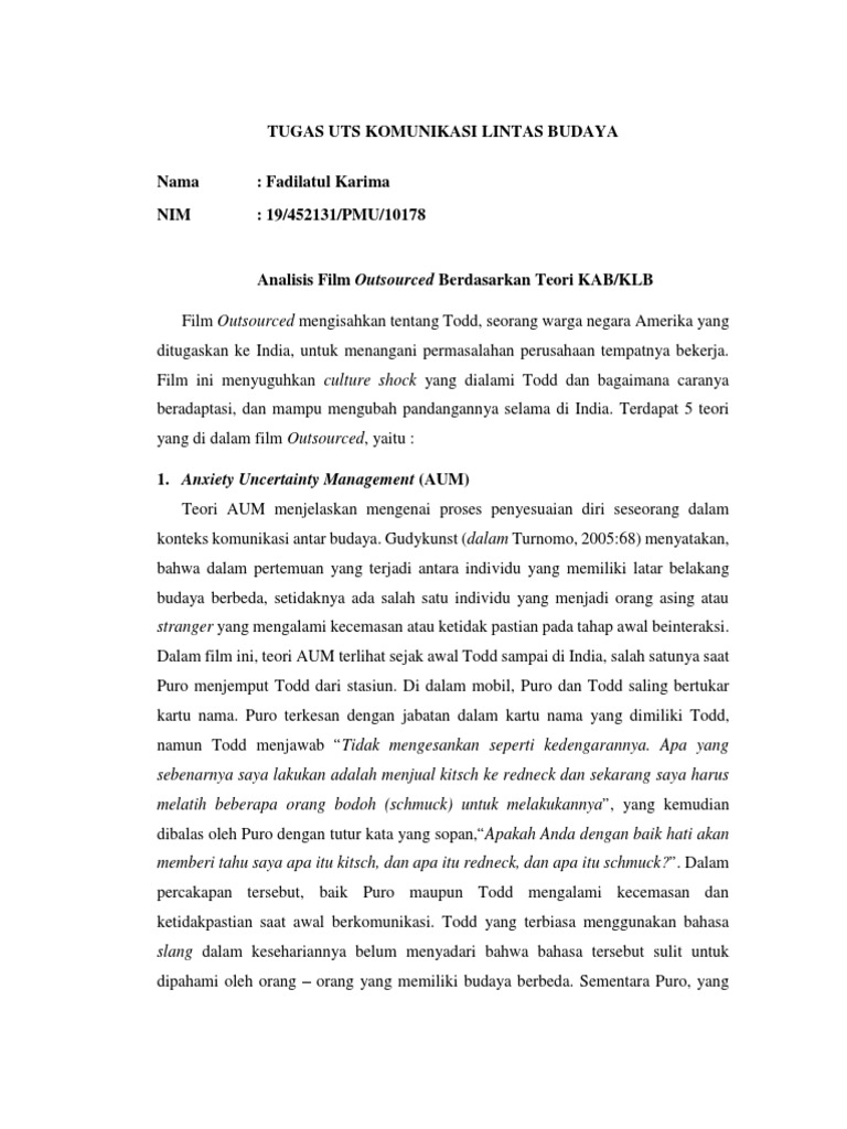 Analisis Film Outsourced Pdf