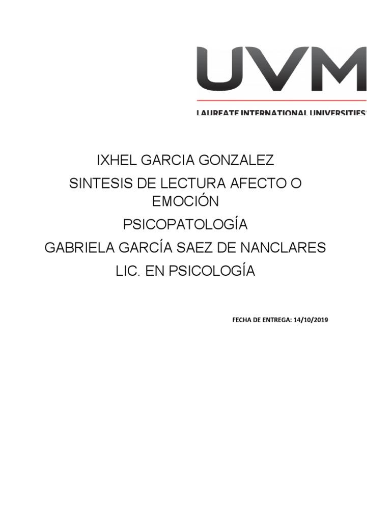 Afecto y emoción en psicología | PDF | Las emociones | Estado de ánimo ...