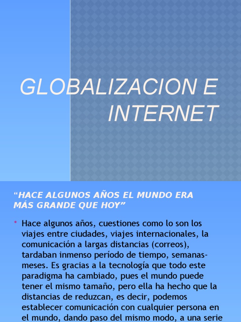 Impacto de Internet en la Globalización | PDF | Globalización ...