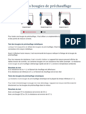 Contrôle Des Bougies de Préchauffage, PDF, Injection (moteur)