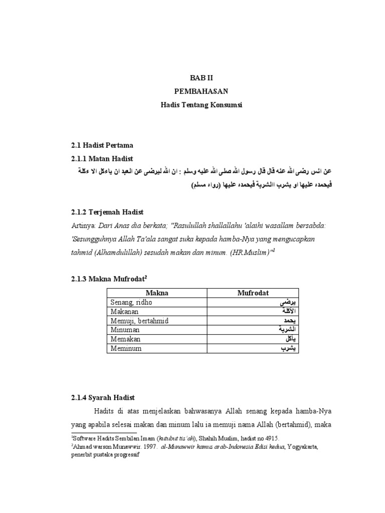 Hadits Konsumsi Kel 4 Pdf