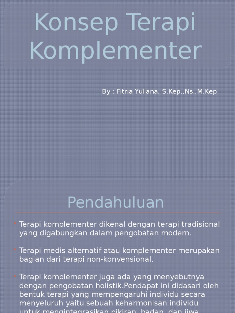 Konsep Terapi Komplementer | PDF | Pengembangan Diri