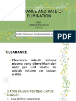 Clearance Dan Rate of Elimination