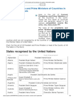 List of Presidents and Prime Ministers of Countries in World With Capitals PDF