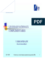 Essais Nationaux Complémentaires - Y. DESCANTES - LCPC