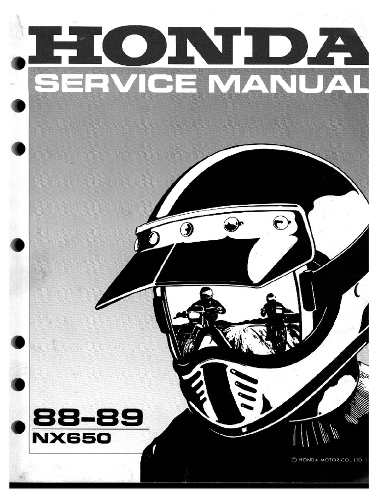 HONDA NX650 - Service Manual - (1988-1989) | PDF