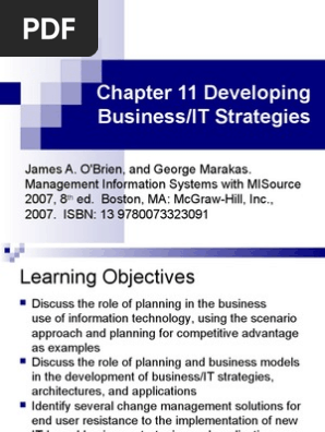 Developing Business It Strategies Pdf Business Model Strategic Management