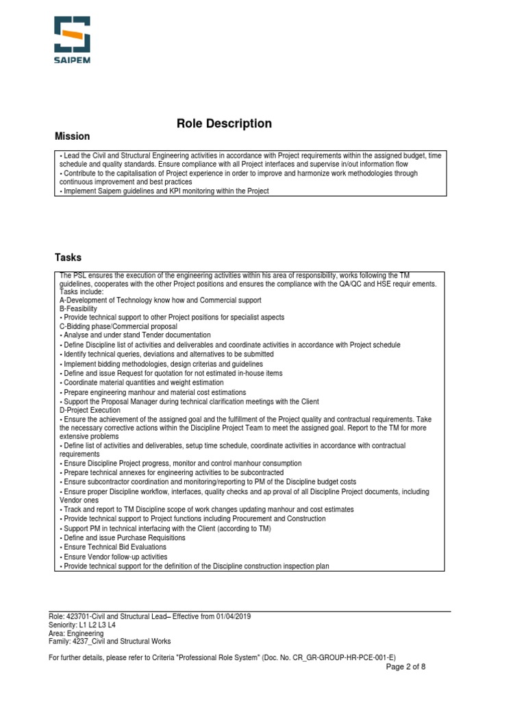 Civil and Structural Lead | PDF | Engineering | Business