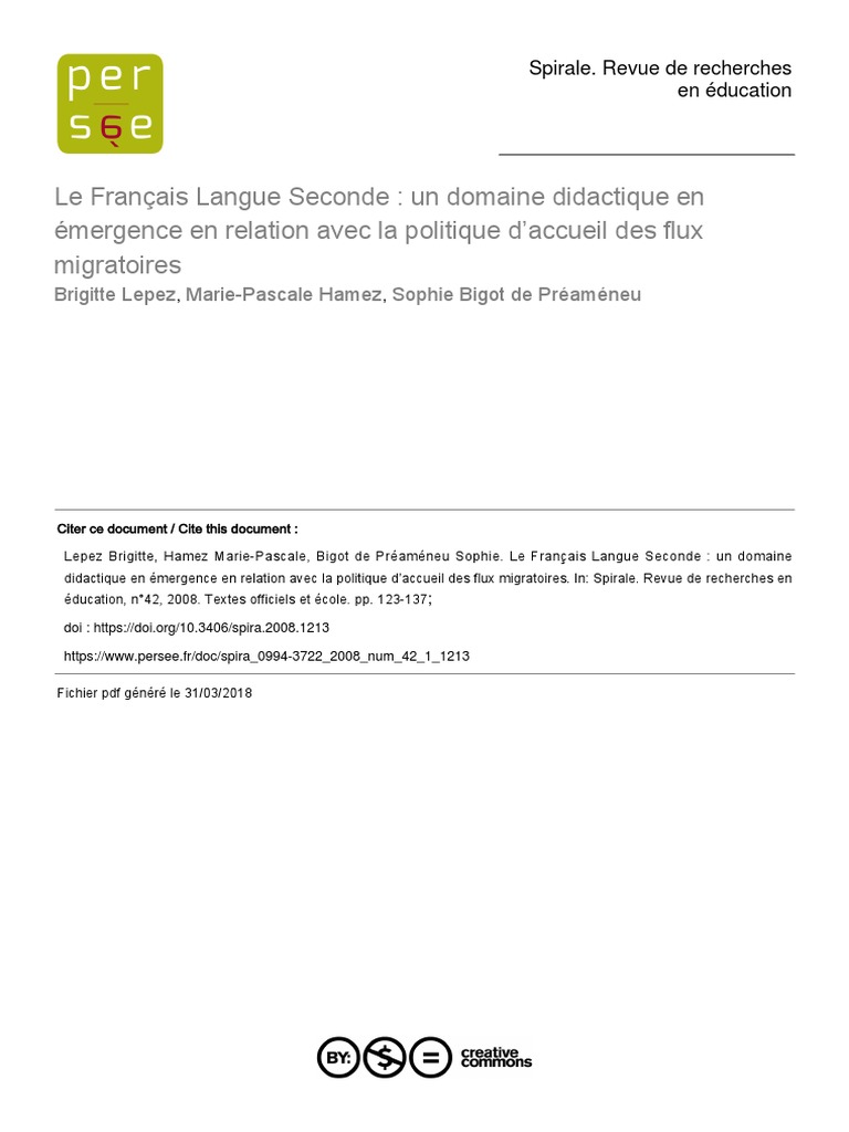 Didactique du Français Langue Seconde | PDF | Pédagogie | France