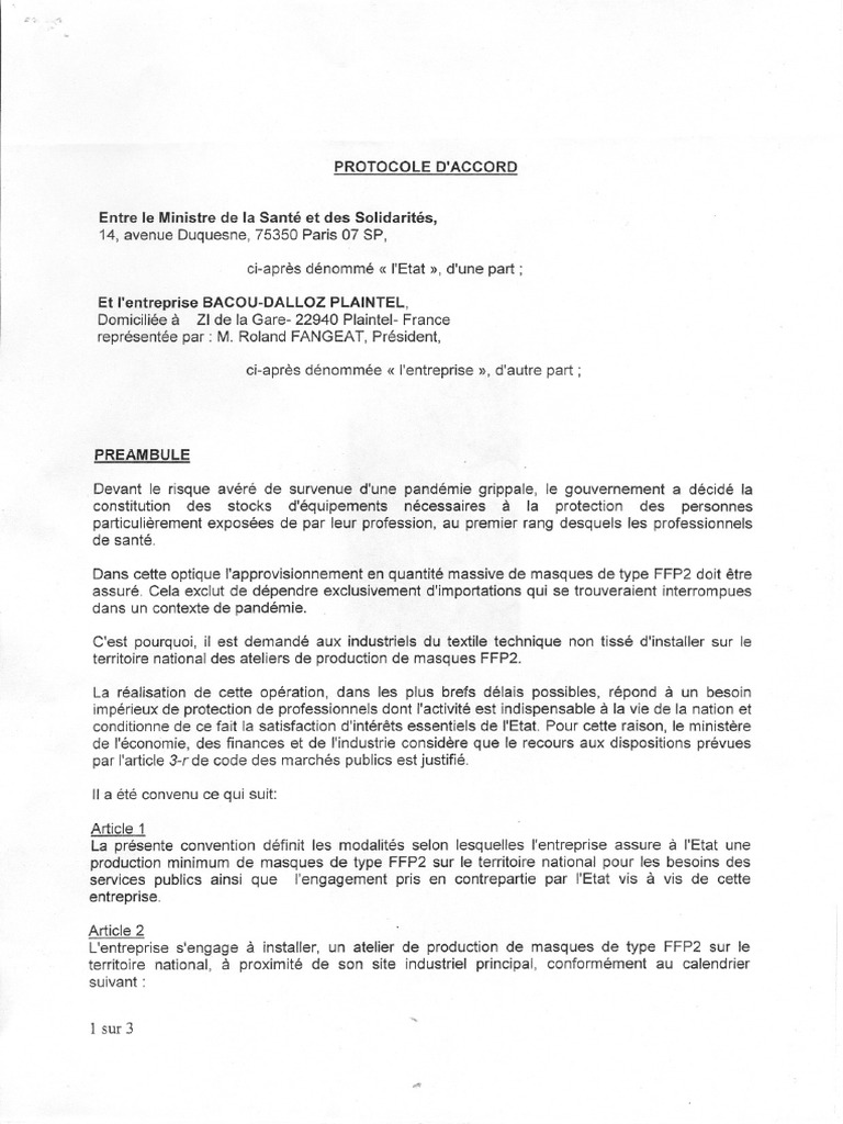 Protocole d'Accord 2005