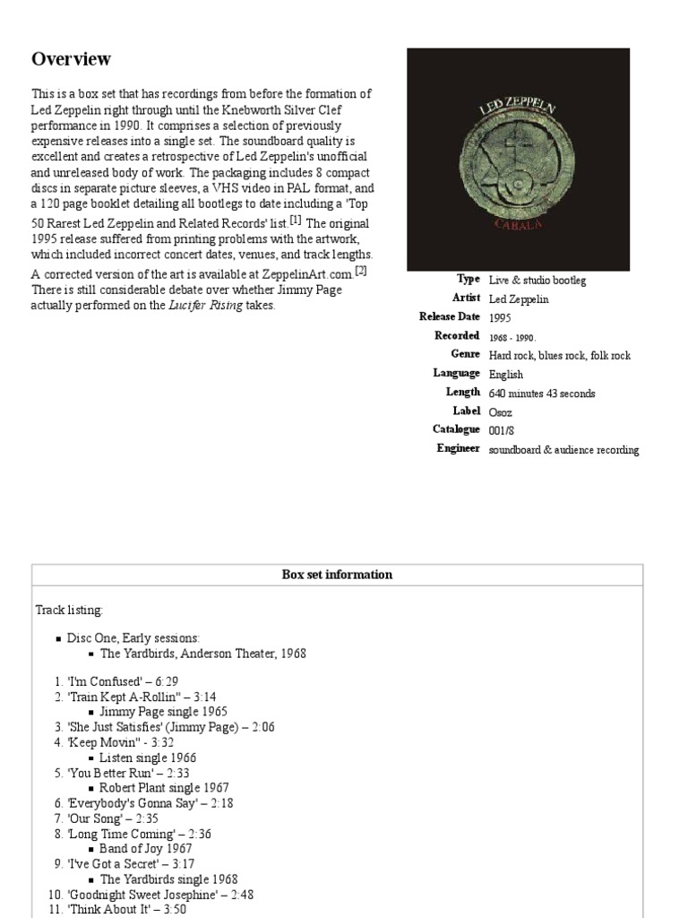 Led Zeppelin Bootleg Anthology | PDF | Led Zeppelin | Jimmy Page