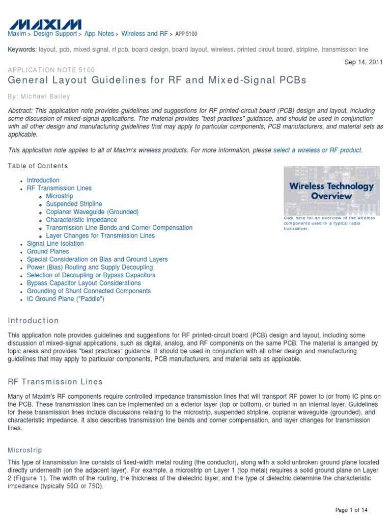 Guidelines For RF PCB Layout 1317765607 | PDF | Capacitor