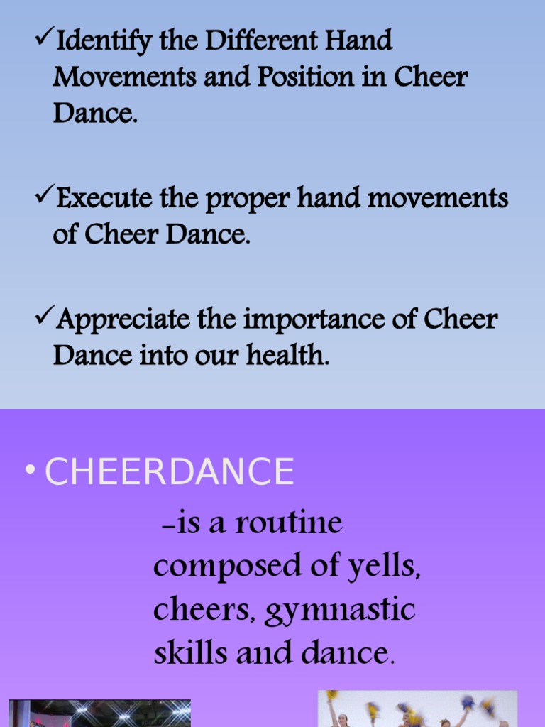 Hand Movements in Cheerdance | PDF | Language Arts & Discipline | Self ...
