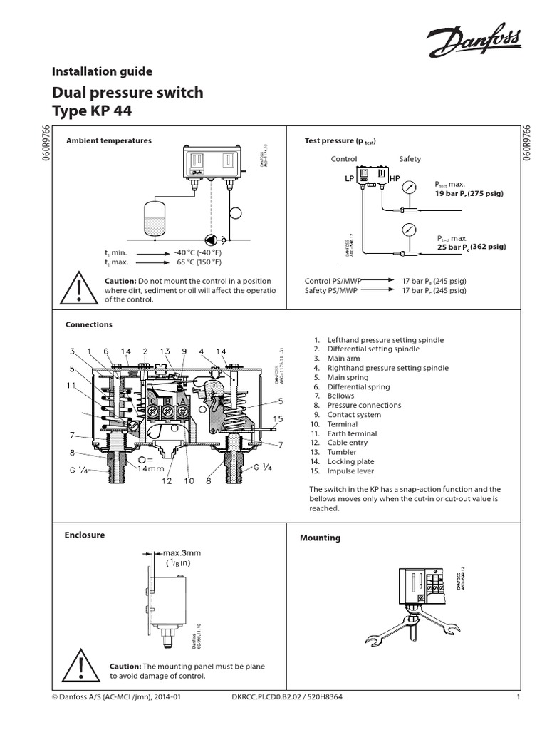 Dual Pressure Switch PDF Switch Manufactured Goods