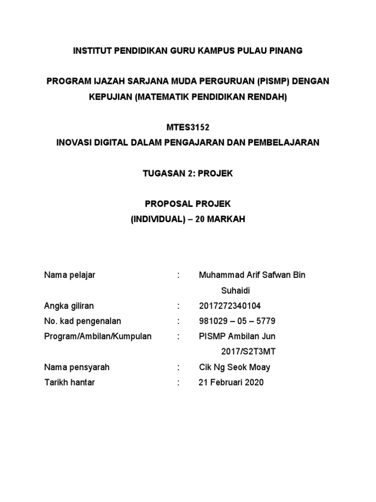 Contoh Proposal Projek Inovasi Mt Doc