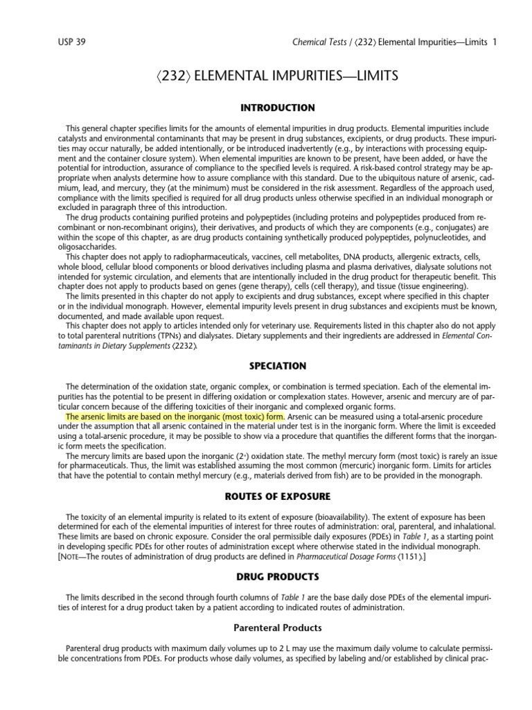 Usp232 PDF | PDF | Dose (Biochemistry) | Chemistry