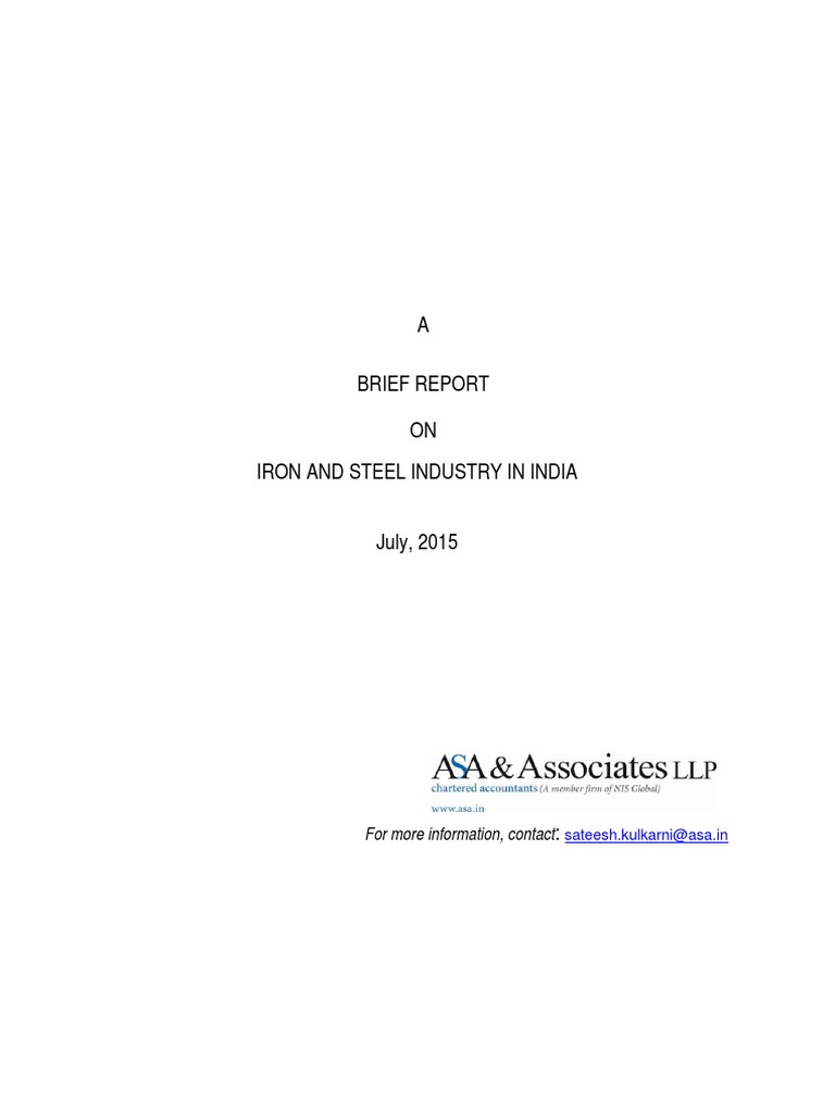 Overview of India's Iron and Steel Industry | PDF | Steel | Taxes