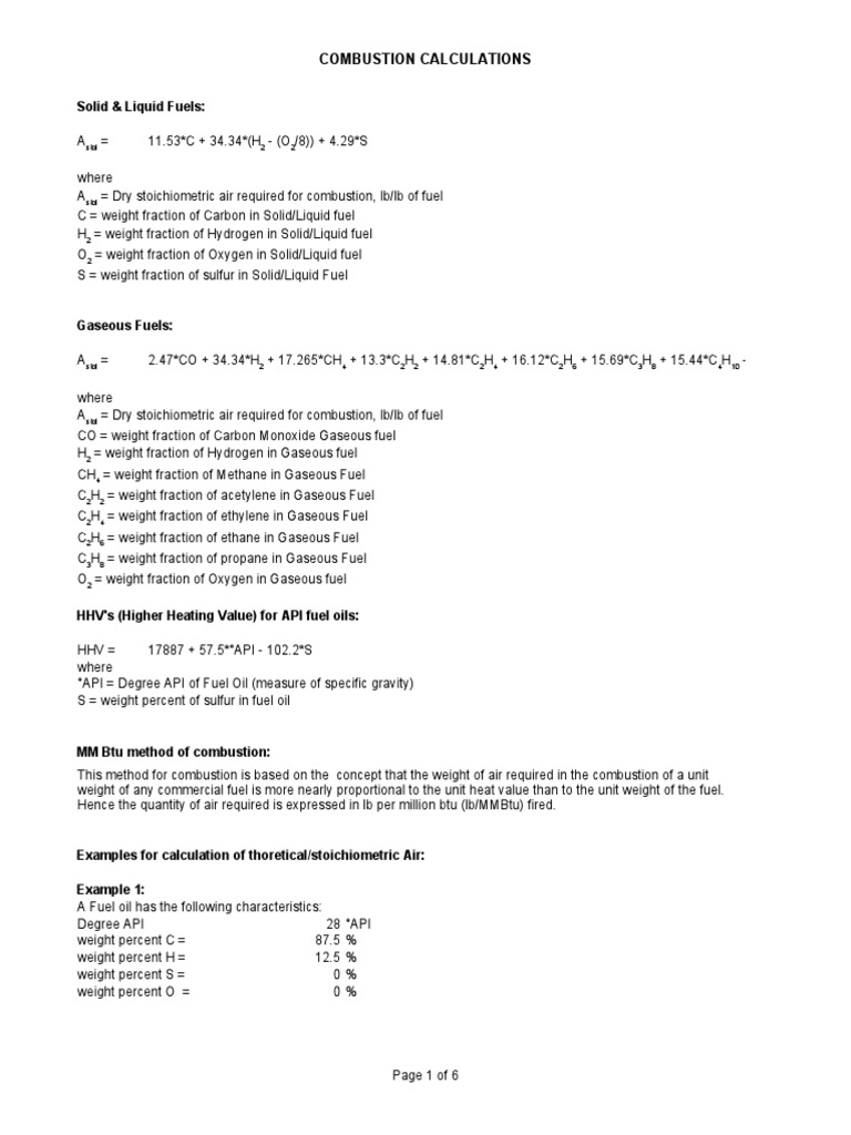 Combustion Air Calculation Guide | PDF | Fuels | Combustion