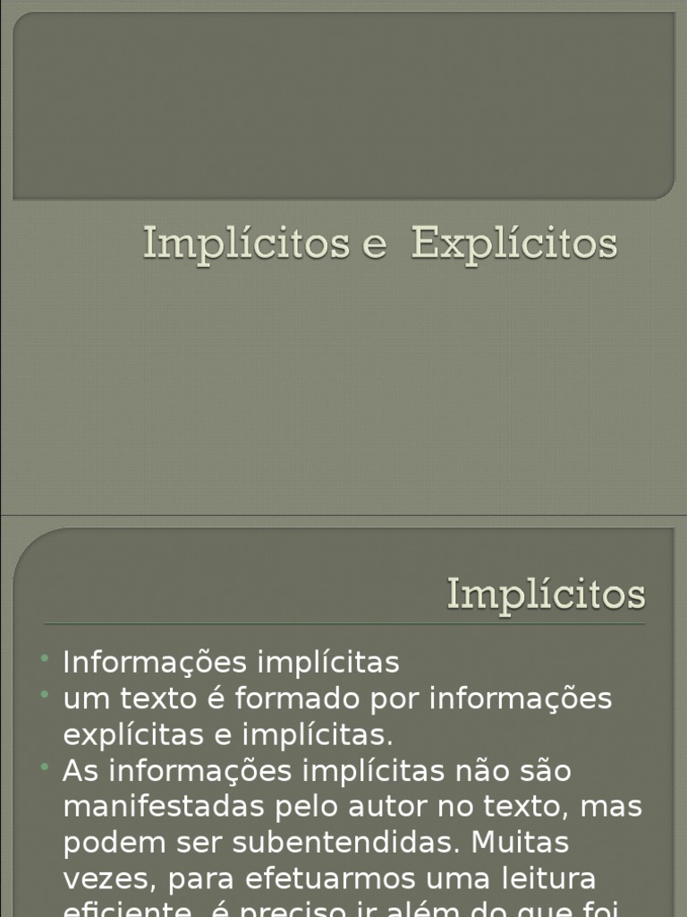 Diferenças entre Informações Explícitas e Implícitas | PDF | Informação ...