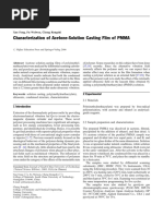 Characterization of Acetone-Solution Casting Film of PMMA