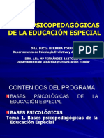 BASES PSICOPEDAGOìGICAS DE LA EDUCACIOìN ESPECIAL