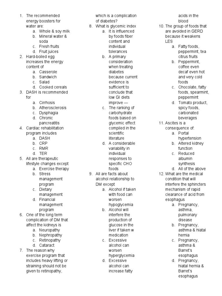 NDT Finals Exam PDF Dietary Fiber Diet & Nutrition