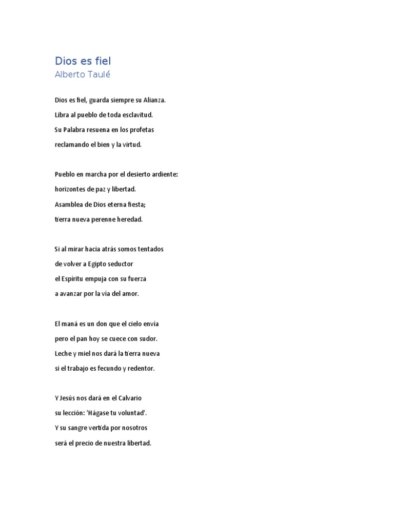 Dios Es Fiel - Letra | PDF