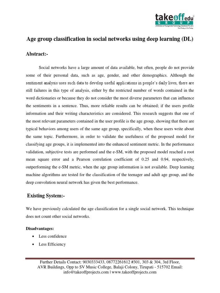 Age Group Classification in Social Media | PDF | Deep Learning ...