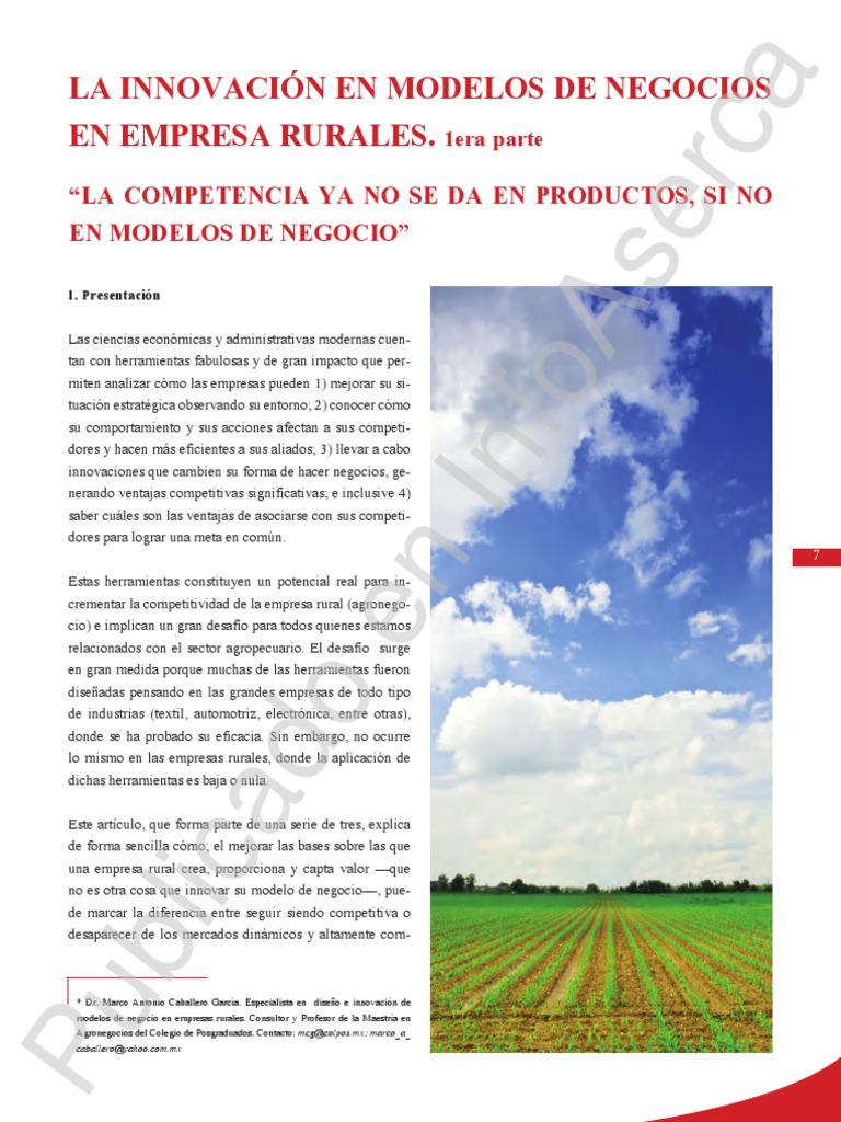 Innovación en Modelos de Negocio Rurales | PDF | Modelo de negocio ...