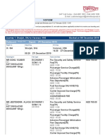 Air India Express Itinerary and Receipt for 3 Flights from Sharjah to Varanasi