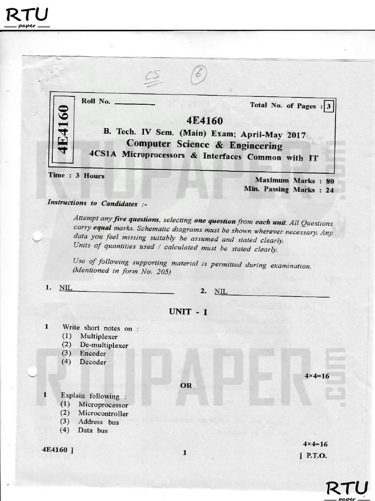 2017 Microprocessor and Interface | PDF | Integrated Circuit | Computer ...