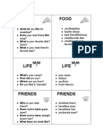 Food, Life and Friends Questions