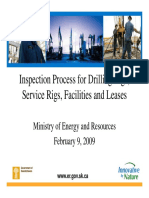 Inspection Process For Drilling Rigs, Service Rigs, Facilities and Leases