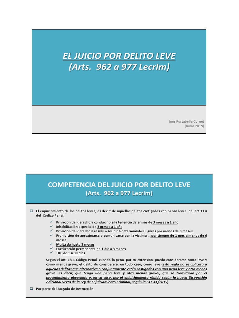 El Juicio Por Delito Leve | PDF | Castigos | Sentencia (ley)