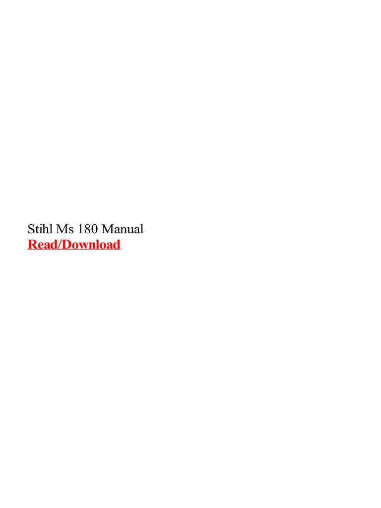 Stihl Ms 180 Manual PDF PDF Manufactured Goods