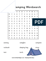 Camping Word Search PDF
