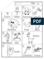 Abecedario Ilustrado para Colorear y para Imprimir PDF