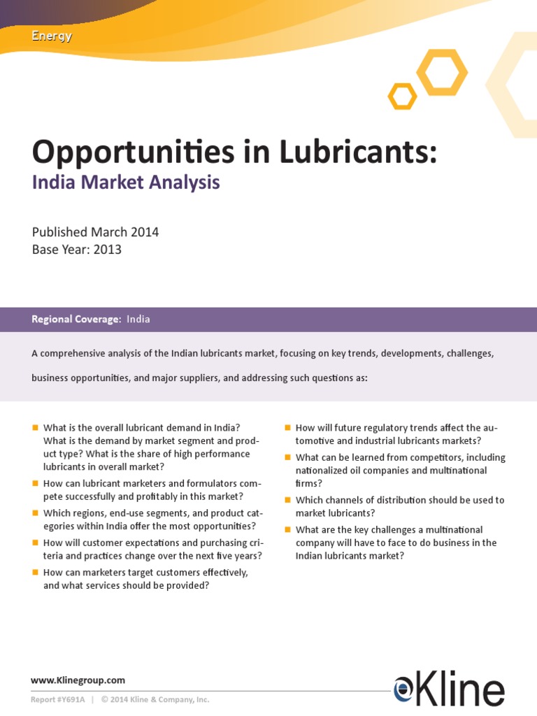 Opportunities Lubricant India PDF Lubricant Market Analysis