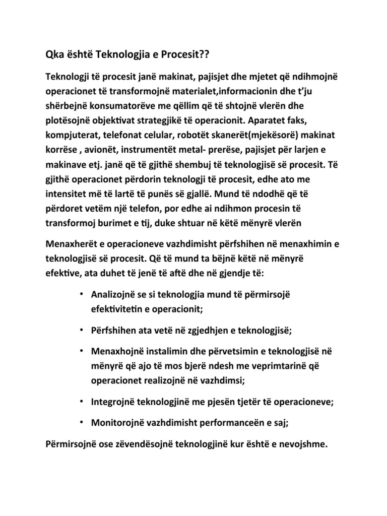 Qka Është Teknologjia e Procesit PDF