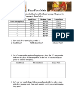 Pizza Place and Donut Math Linear Relationships