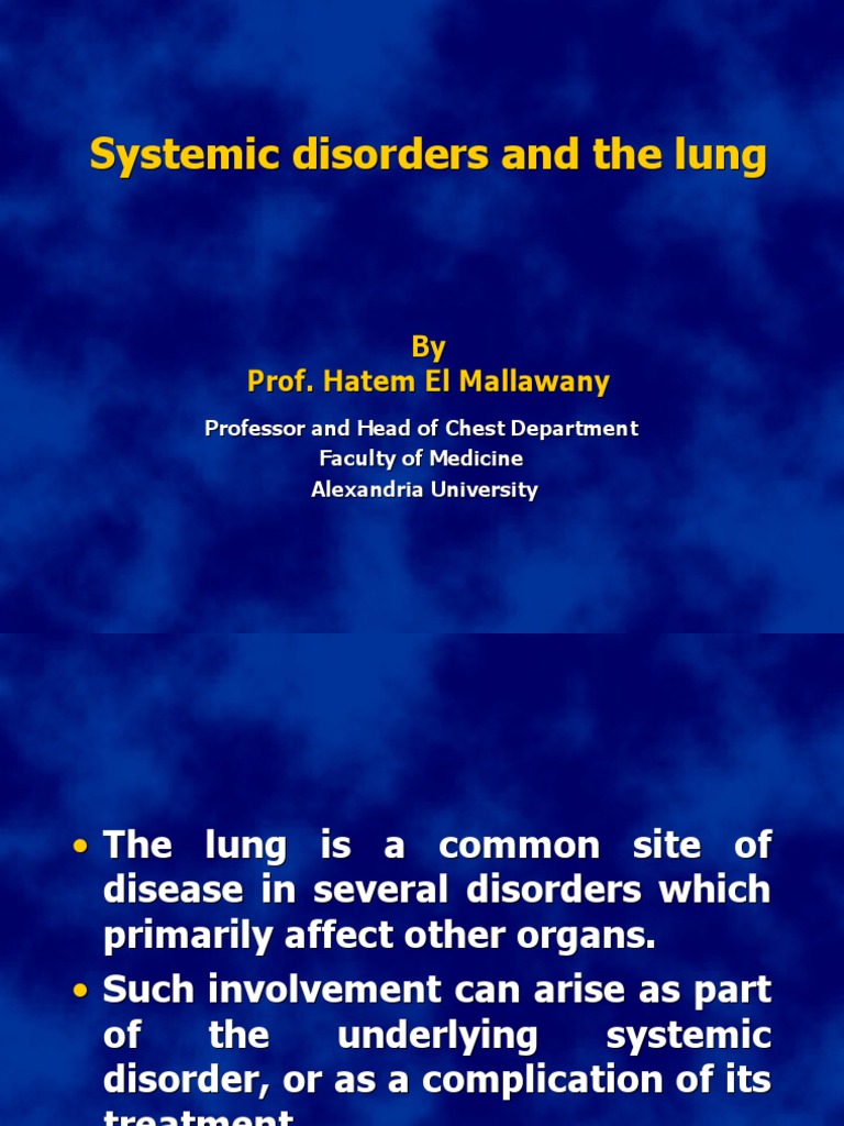 Systemic Disorders of The Lung | PDF | Lung | Pneumonia