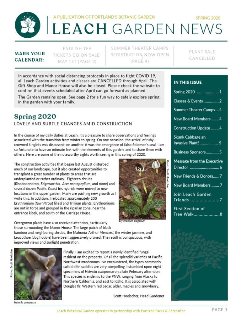 Leach Garden Spring 2020 Events Guide | PDF | Plants | Organisms