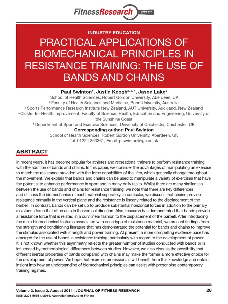 Practical Applications of Biomechanical Principles in Resistance