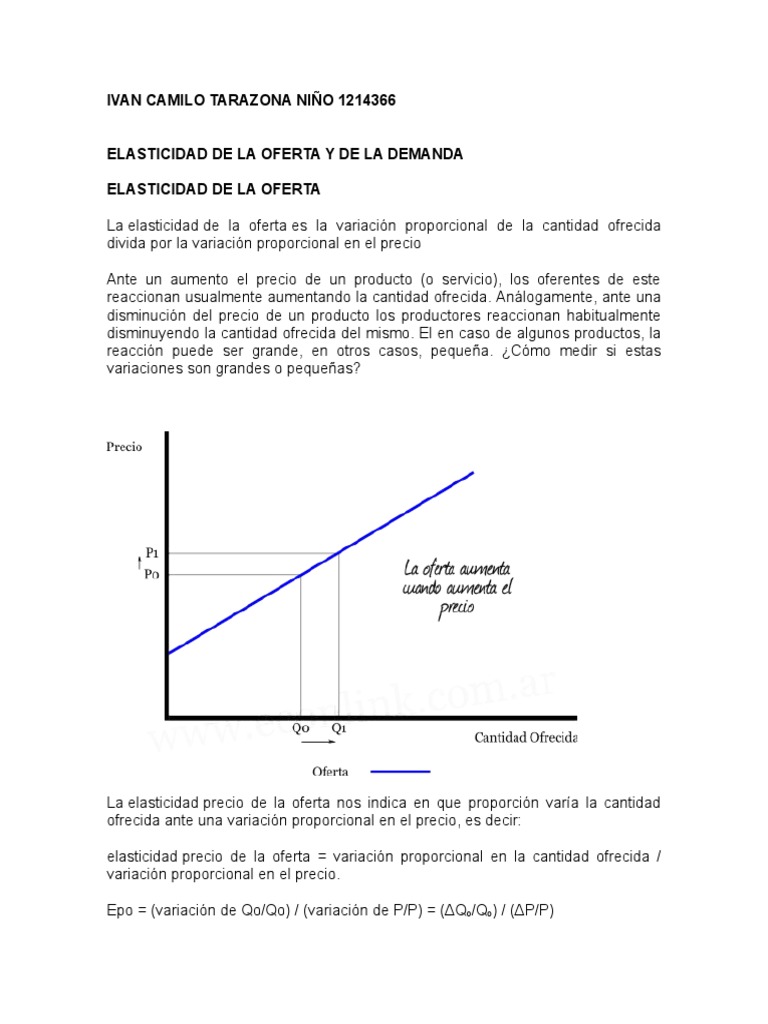 Elasticidad de La Oferta y Demanda | PDF | Elasticidad (economía ...