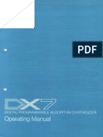 Yamaha DX7 Synthesizer Operating Manual