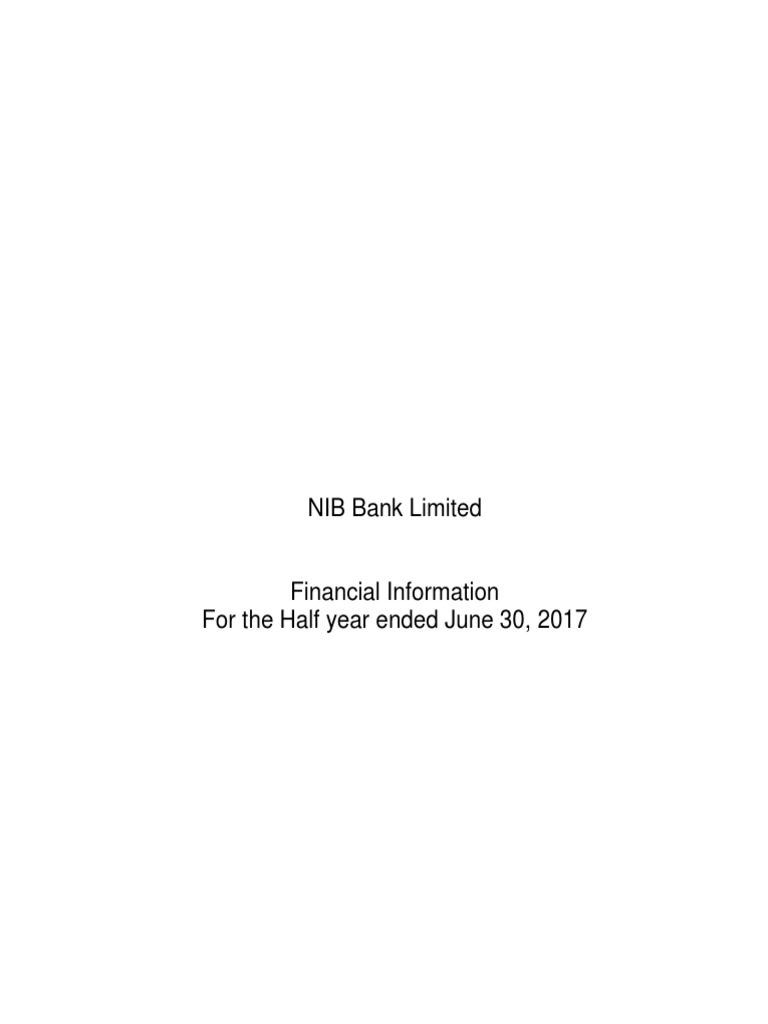 NIB Bank Half-Year Financials 2017 | PDF | Deferred Tax | Banks